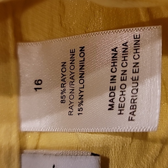 Alfred Dunner Full Zipper Textured Anorak Spring Jacket Yellow 16 - Picture 14 of 17